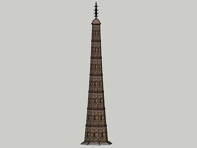 Traditional Multi tiered Tower With Ornate Spire And Carved Architectural Details 3d model