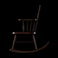 Classic Solid Wood Rocking Chair With Slat Back Armrests And Curved Rocker Base For Relaxation