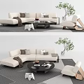 Modern Sofa Coffee Table Combination Leisure Chair Carpet Corner Sofa 3d model