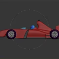 Red F1 Style Racing Car With Streamlined Design Purple Wheels And Driver Cockpit
