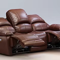 Brown Leather Recliner Chair With Comfortable Seats And Adjustable Recline Function 3d model
