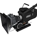 Vintage Digital Film Projector With Black Body Lens Handle And Reel