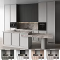 Modern Kitchen Interior Design With White Cabinets Marble Countertop And Island Appliances