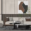 Modern sofa coffee table combination 3d model