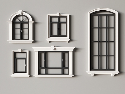 European-style window casement window cover 3d model