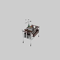 Modern Minimalist Storage Cart With Metal Frame Wooden Shelves Wheels And Decorative Items