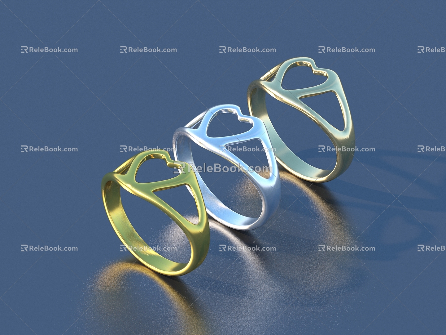 Rings Gold Rings Silver Rings Jewelry 3d model