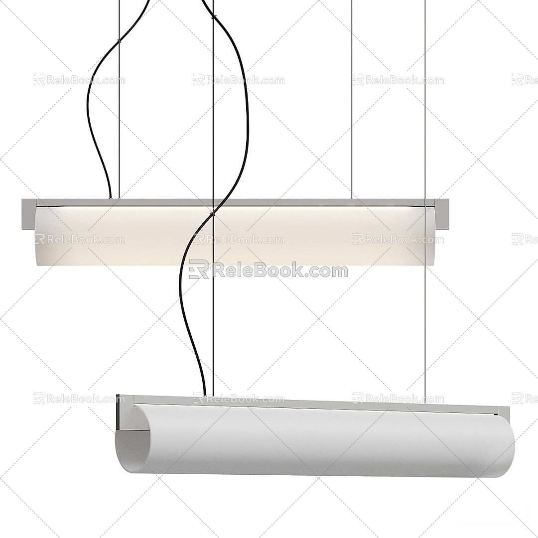 Pendant lamp long chandelier 3d model