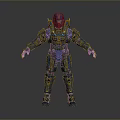 Blue Robotic Mech Character With Detailed Armor Plates And Futuristic Design