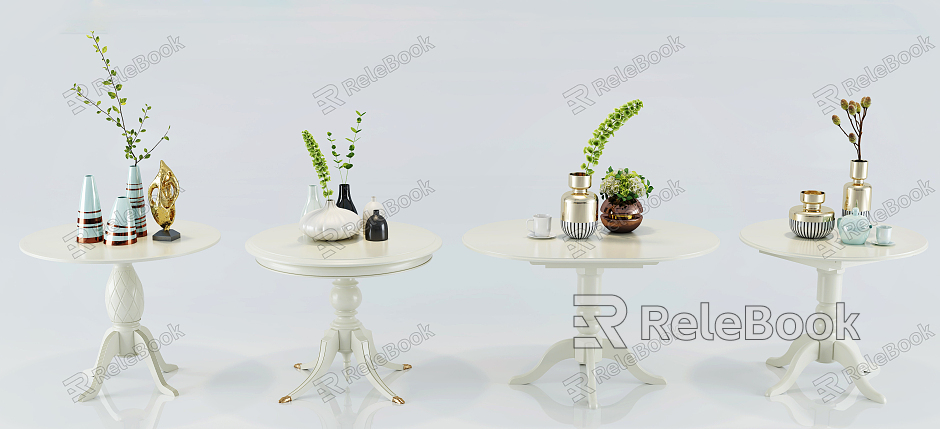 Simple European Round Table Fashion Simple Metal Glass Coffee Table Side Table Decorations Ornaments Combination model