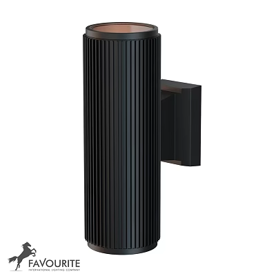 Modern Black Cylindrical Outdoor Wall Light With Vertical Stripes Exterior Fixture 3d model