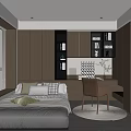 Modern Tatami Bedroom Interior Design With Tatami Bed Bookshelves Desk And Window Blinds