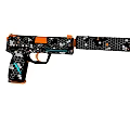 Colorful Playground Equipment Toy Gun With Black Orange White Hexagon Pattern Design