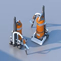 Stylish Orange Vacuum Cleaners Modern Design With Classic Features 3d model