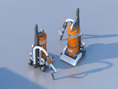 Stylish Orange Vacuum Cleaners Modern Design With Classic Features 3d model