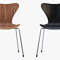 Modern Leisure Chairs With White Seat Backrest Black Brown Accents And Silver Metal Legs