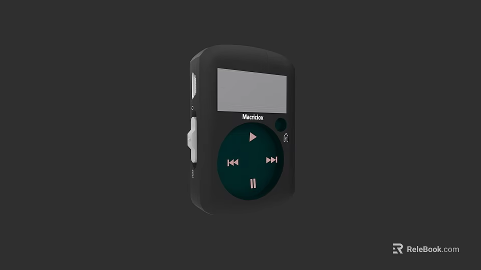 Portable Music Player With Headphone Audio Control And LCD Screen 3d model 