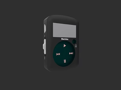 Portable Music Player With Headphone Audio Control And LCD Screen 3d model