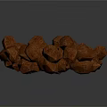 Heap Of Irregularly Shaped Brown Textured Food Chunks On White Surface