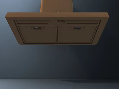Modern Brown Kitchen Hood Appliance With Cabinet Design And Control Panel 3d model