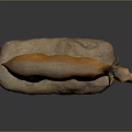 Stuffed Orange Antelope Taxidermy Display on Rock Base with Dark Background