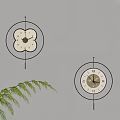 Cream Wind Clock Hanging Table 3d model