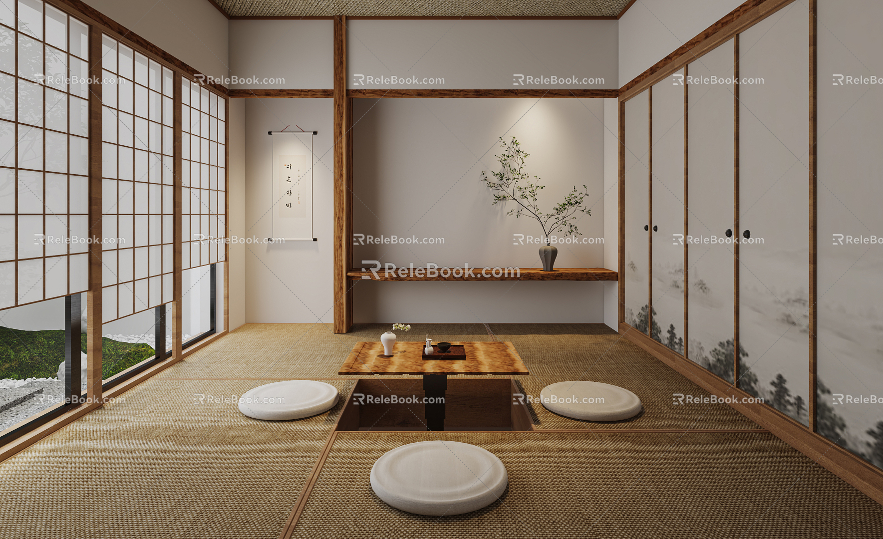 Japanese Tatami Bedroom Tatami 3d model