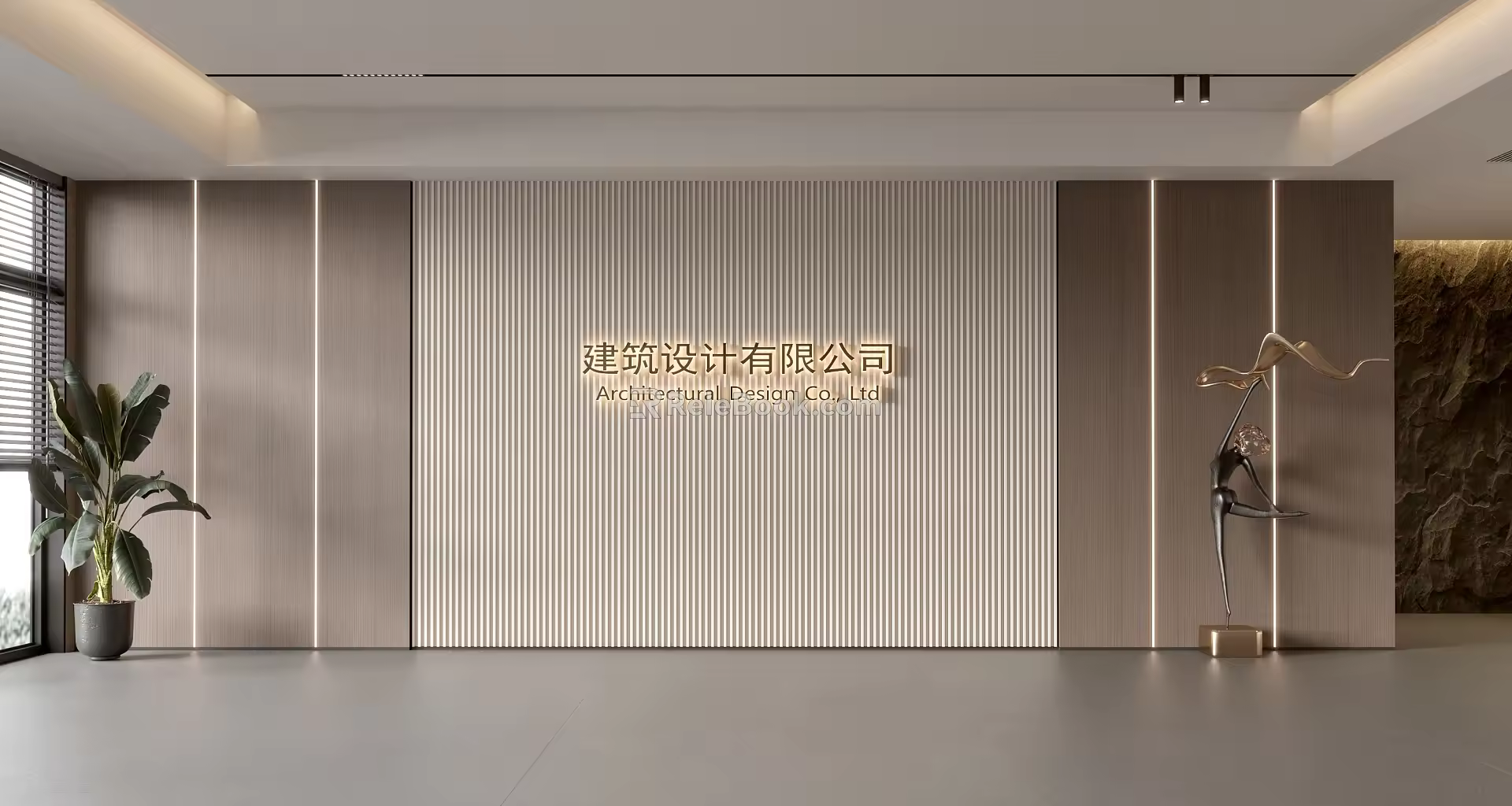 Modern Front Desk Background Wall Simple Background Wall Front Desk Reception Area Background Wall Company Front Desk Background Wall 3d model