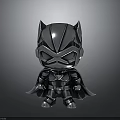Chibi Style Silver Superhero Figure With Cat Ear Helmet And Cape