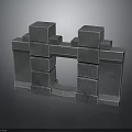 Gray Stone Architectural Arch Structure With Stacked Blocks And Solid Build