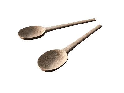 Wooden Kitchen Spoons As Essential Cooking Utensils For Home Kitchen 3d model