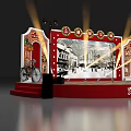 Pechoin Vintage Stage Design with Old Shanghai Theme Red Decorations and Black White Street View