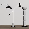 Modern Floor Lamps with Arched Arm Cone Shade and Spherical Stacked Design