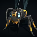 Mechanical Bee Featuring Yellow Black Body Mechanical Wings Legs And Eyes