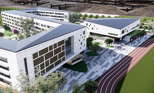 Modern School Building Modern Primary and Secondary School Building Modern Teaching Building 3d model