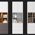 Modern Bookcase Design With Books Decorative Items Drawers And Cabinets