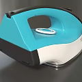 Modern Electric Iron in Blue and White Design with Sleek Handle for Daily Household Use