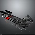 Modern Tactical Crossbow With Detailed Metallic Components Scope And Red Accents 3d model