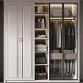 Modern White Wardrobe Interior Design With Glass Doors And Storage Shelves
