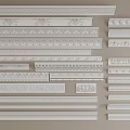 French Gypsum Line Carved Line Corner Decorative Line 3d model