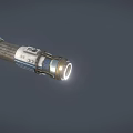 Futuristic Metallic Weapon With Glowing Tip And Intricate Mechanical Structure