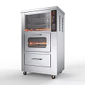 Stainless Steel Commercial Kitchen Oven With Glass Door Drawer And Wheels