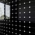 Black And White Square Pattern Tile Wall With Geometric Design For Interior Decor 3d model