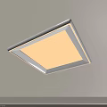 Sleek Modern Square White Flush Mount Ceiling Light Illuminated Indoors
