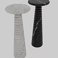 Black Spiral Design Side Table with Modern Contemporary Style and Smooth Surface 3d model