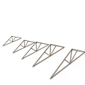 Wooden Triangular Decorative Ornament Set With Metal Brackets And Various Designs
