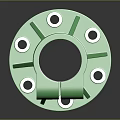 Car Metal Bracket Component With Green Finish And Base Screw Holes