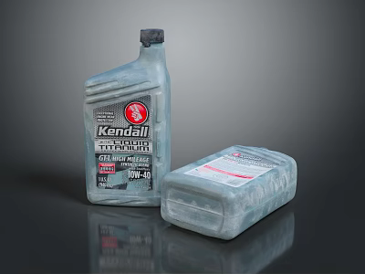 Kendall Full Synthetic Motor Oil 5W40 Two Plastic Bottles for Vehicle Maintenance 3d model
