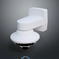 Modern Wall Mounted White Security Camera With Sleek Design And Surveillance Functionality 3d model