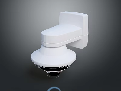 Modern Wall Mounted White Security Camera With Sleek Design And Surveillance Functionality 3d model
